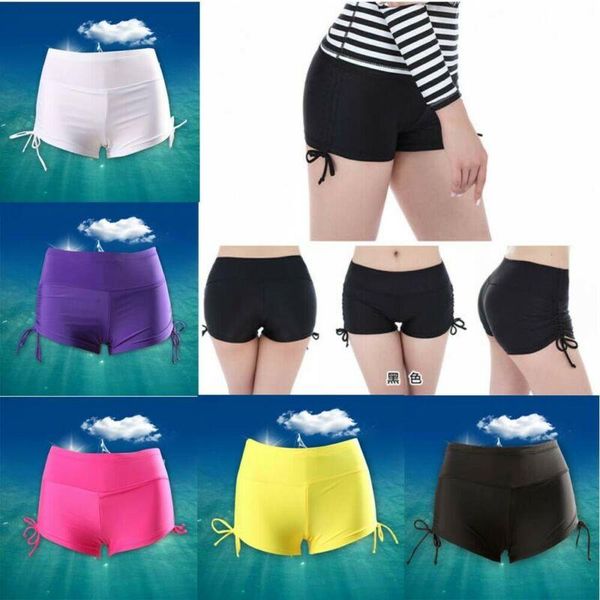 

1pc solid relaxed bikini bottoms for women bathing panties high waisted swimsuit sport yoga shorts plus size two-piece suits