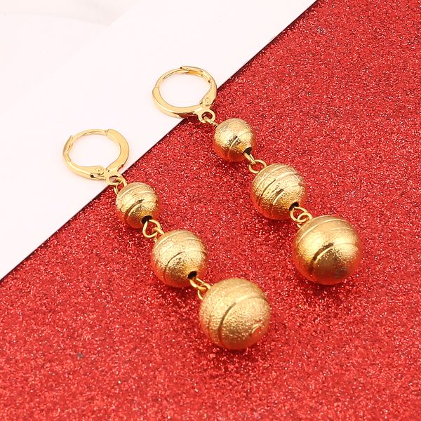 

new design beads hoop earrings for women round ball dangle chandelier earrings girl rosary jewelry gifts, Silver