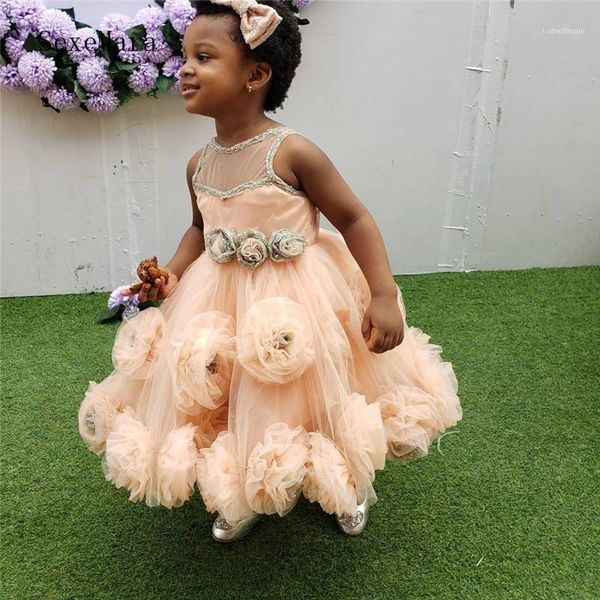 

orange puffy tulle flower girl dress for wedding little princess party gown pageant size 2 4 6 12 16y1, Red;yellow