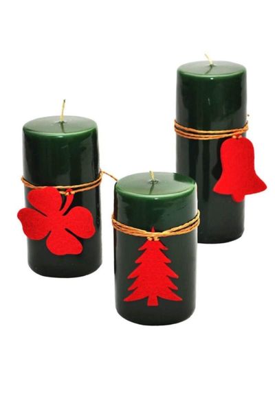 

felt accessorized cylinder candle set-3'lÃ¼ candles