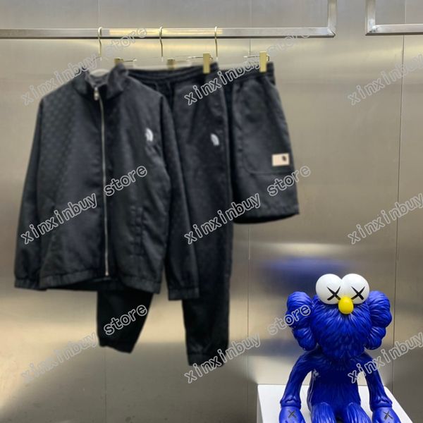 

21ss men printed designer jacket paris double letter jacquard printing clothes long sleeve mens shirt tag white black 09, Black;brown