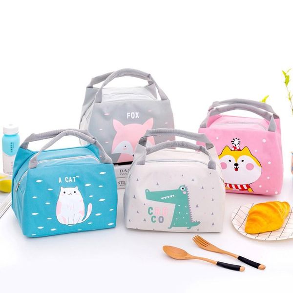 

storage bags lunch for women cartoon cute animal tote bag box thermal cooler organizer working picnic beach sporting