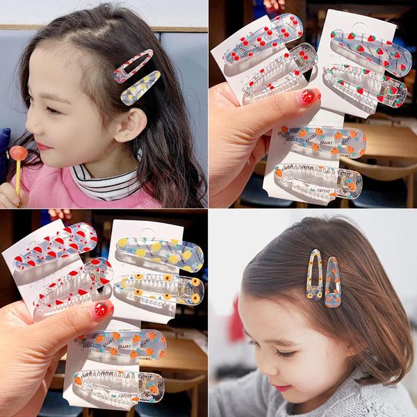 

hair accessories fruit transparent waterdrop clip hairpins girls cute cartoon clips hairpin for children girl, Slivery;white