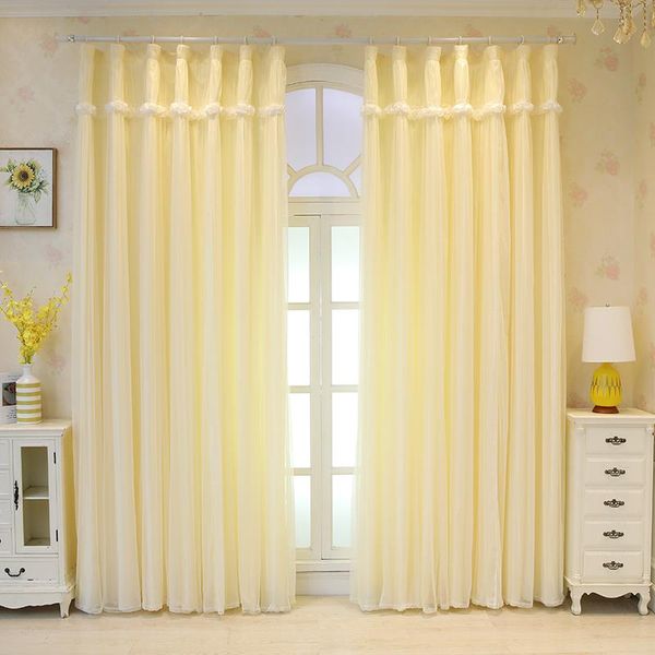 

princess style double-layer curtain pink/yellow curtains for wedding bedroom roman with rose floral decor girls room & drapes