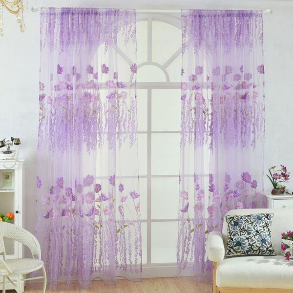 

jacquard floral design window curtain sheer for bedroom tulle fabric living room modern ready made & drapes