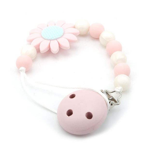 

baby pacifier clip chains infant toddler crochet beads silicone holder toy leash strap feeding teether pacifiers#