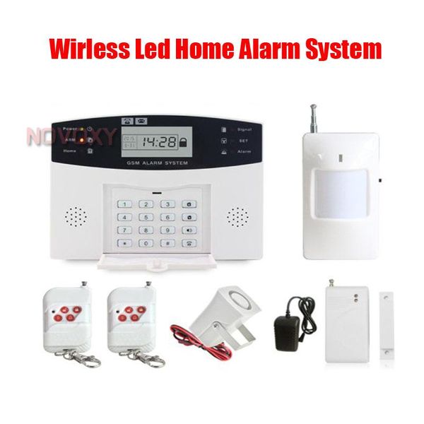 

wireless door sensor home security alarm systems lcd display wired siren