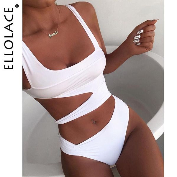 

ellolace swimwear hollow out one-piece swimsuits fitness bathing suits 2021 women bath women's