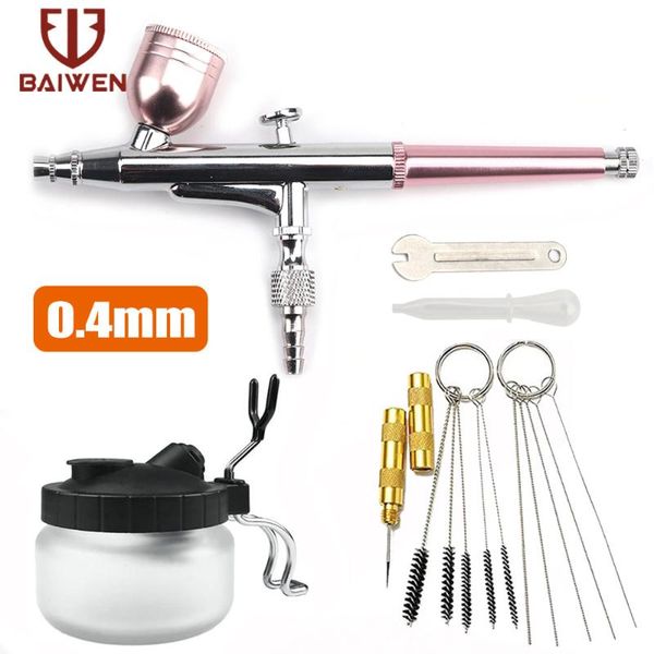 

professional spray guns 0.4mm dual-action airbrush gun gravity feed air brush pistol pneumatic kit for cake model painting makeup tattoo too