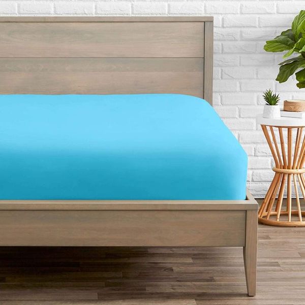 

sheets & sets 1pc 100%polyester solid fitted sheet mattress cover with elastic band bed sheet,not included case