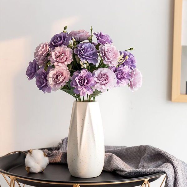 

decorative flowers & wreaths 1 bunch of 10 artificial peony tea rose silk wedding diy family garden party decoration
