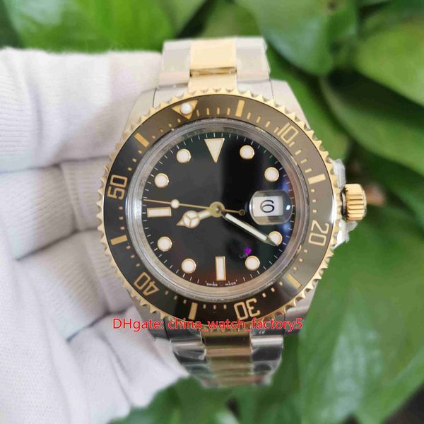

bp maker watches 43mm sea-dweller 126603 18k gold & steel ceramic asia cal.2813 2836 movement mechanical automatic mens watch men's wri, Slivery;brown