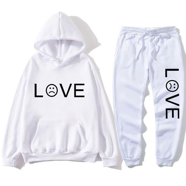 

men's tracksuits 2021 autumn and winter 2 piece set of sweatshirts fashion streetwear pullovers ladies hoodies + sweatpants in selling, Gray