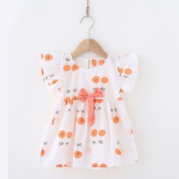 

girl's dresses baby dress summer fashion bow print princess, Red;yellow