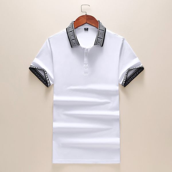 

2021 casual polos shirts summer stripe print designer turn down collar tees hombres polo mens designe patchwork m-3xl #30, White;black