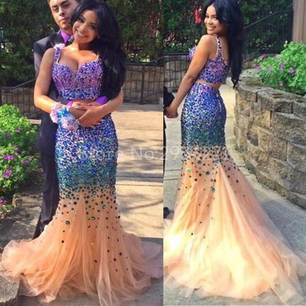 

party dresses 2021 tulle 2 piece prom with crystal sweetheart elegant evening formal gowns vestido de vesta, White;black