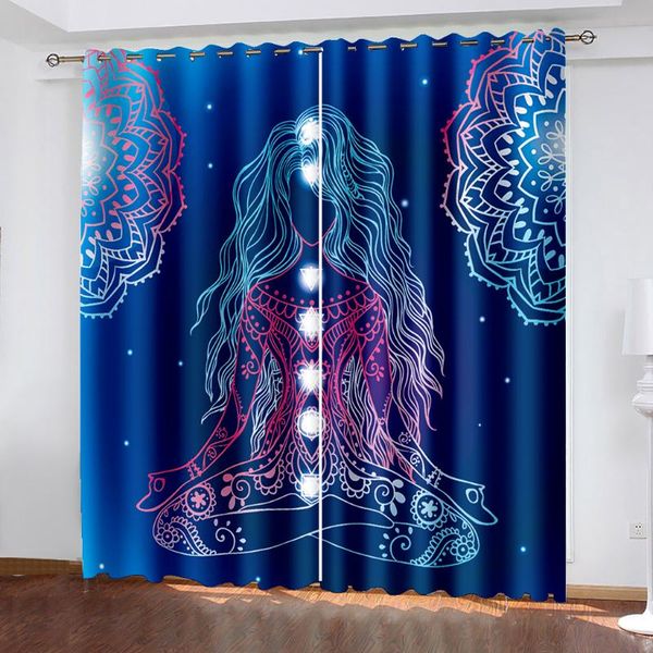 

curtain & drapes 3d large pattern high-quality dacron modern living room decoration shading windscreen