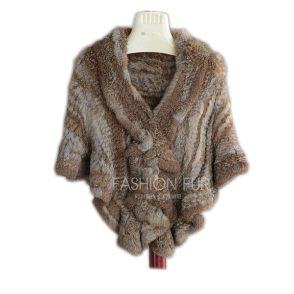 

scarves 7colors product real fur knitted cape ruffle hem rex cloak women genuine shawl wrap, Blue;gray