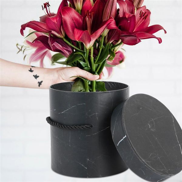 

portable florist hat box gift packaging round flower wrapping wrap