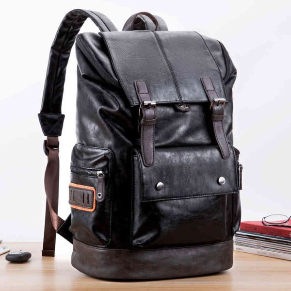 

men's leisure schoolbag single shoulder double backpack fashion korean travel