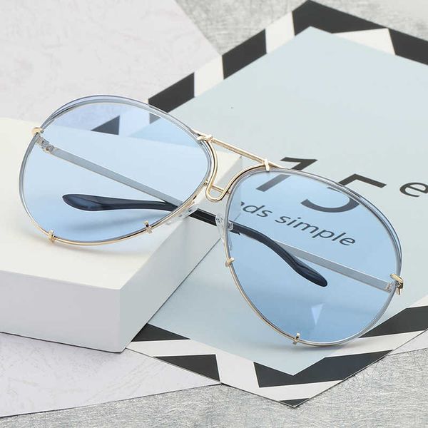 

luxury designer sunglasses 2021 fashion pilot women oversized sun glasses for female cool mirror vintage lady gradient shades uv400 0622, White;black