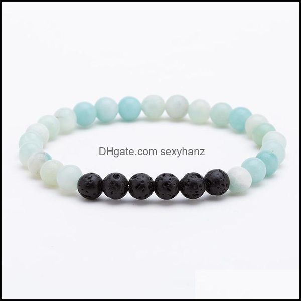 J￳ias com mi￧angas, fios 6mm Amazon Stone Stone Bracelet Chakra Yoga Vulc￢nica Vulc￢nica Surias redondas Bracelets para mulheres meajoe Drop Delivery 202