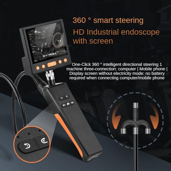

cameras 360 degree rotary endoscope 8mm rotation sewer endoscopic piping steering inspection camera articulate video borescope for cars