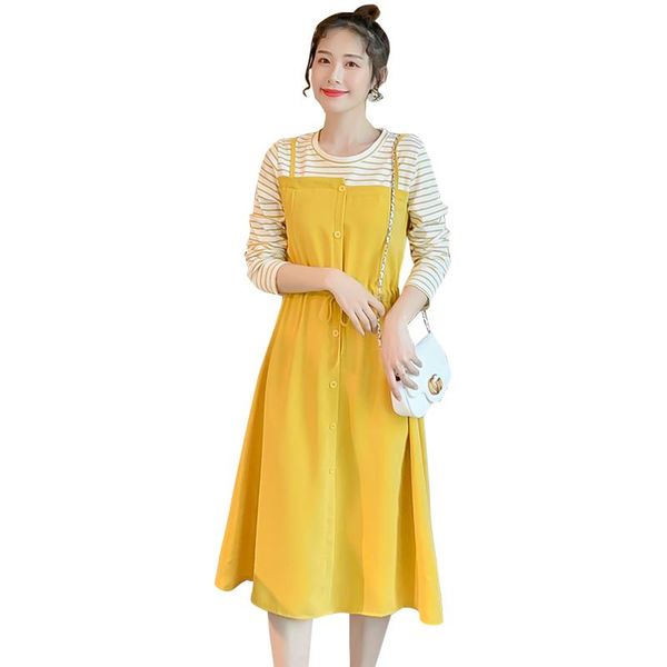 

maternity dresses nursing dress ea 2021 spring korean robe slim sweet lovely patchwork breast feeding vestidos pregnant women homewear, White