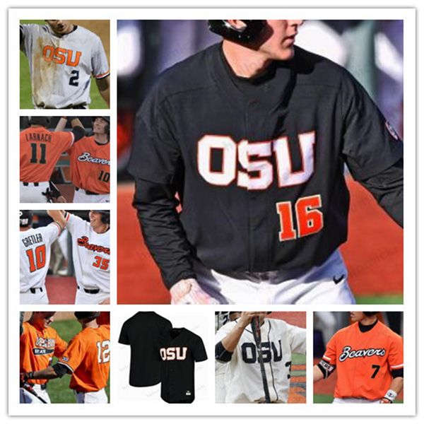 Baseball usa camisas de beisebol College Oregon State Beavers Osu Beisbol Cosido CWS Jersey 3 Nick Madrigal 12 Sam Tweedt 14 Elliot Willy 15