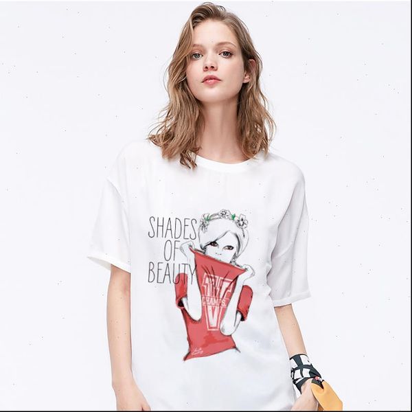 

summer women t shirt modern beauty print harajuku fashion tshirt o neck short sleeve white female clothing