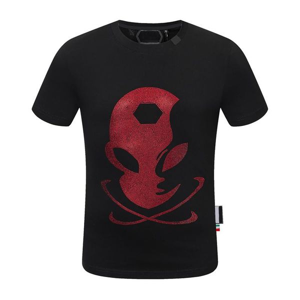 

men's t-shirts 2021 brand men round neck short sleeve fashion skull pp t-shirt man cotton street hip-hop hombre manga corta, White;black