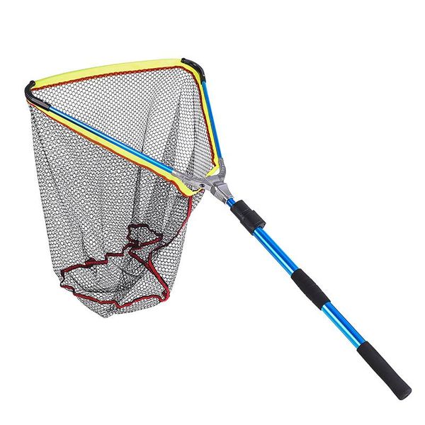

collapsible fishing net foldable aluminum alloy long handle fish catching landing nets thj99 accessories