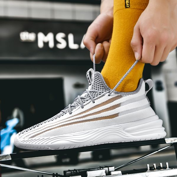 

korean version coconut casual shoe lace luminous men's running shoes plus size tide shoes wear-resistant breathable men sneakersf6 blac