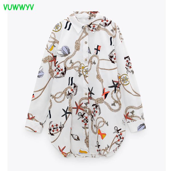 

vuwwyv white oversized print woman shirts summer vintage casual button up shirt women long sleeve fashion streetwear 210430