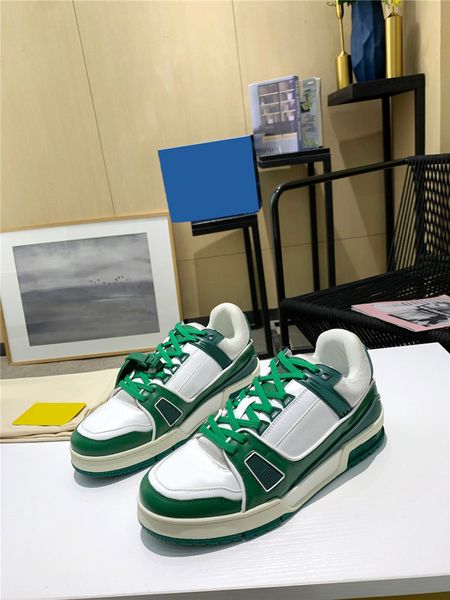 

classic men shoe real leather women luxurys designers sneakers loafers lace up more colour fashion designer shoes mens trainers with box siz, Black