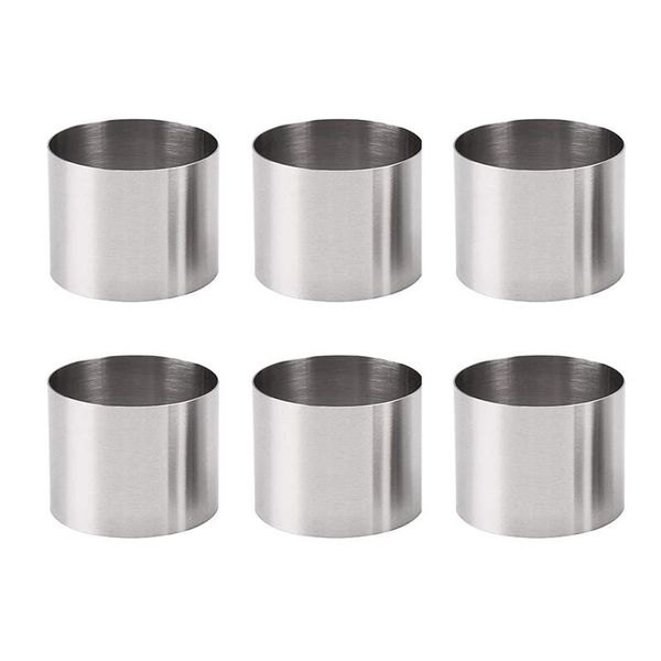 

baking & pastry tools 6 pieces round biscuit cutter stainless steel mousse ring mini circle cookie cutters frying egg rings tool