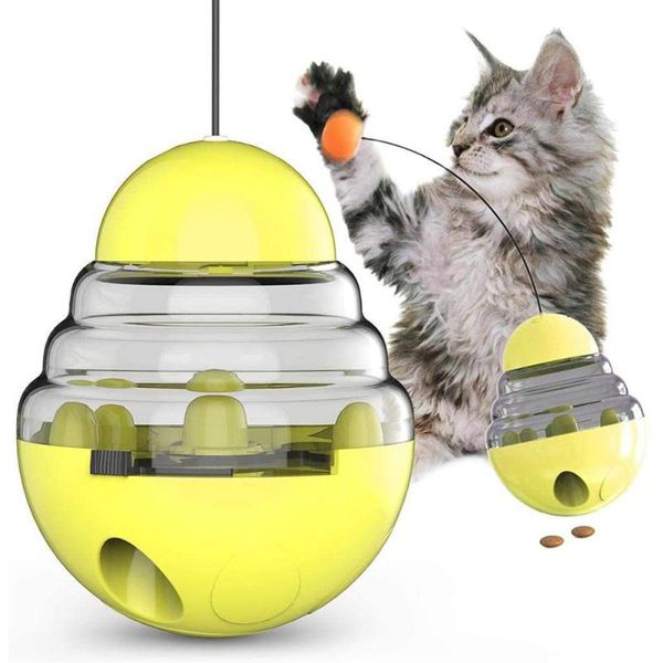 

cat toys treat dispenser toy leaking food tumbler ball interactive iq dispensing slow feeder automatic spinning