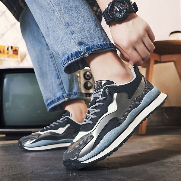 

mens color matching casual shoes outdoor lace-up sneakers leather wear-resistant hiking shoes dennis macchirino casual shoes