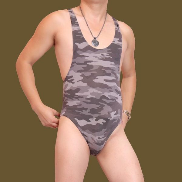 

men's body shapers men one piece leotard slim siamese camouflage, Black;brown