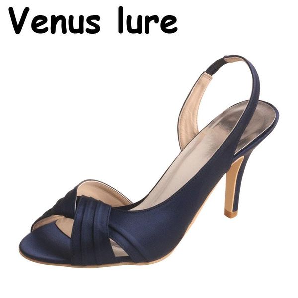 

dress shoes 23 colors navy elegant women party 9cm heel ladies sandals slingback size 8, Black