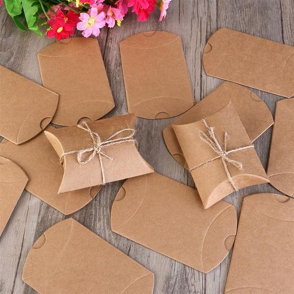 

gift wrap 50pcs vintage kraft paper event box for candy snack bakery candle package brown craft packing boxes
