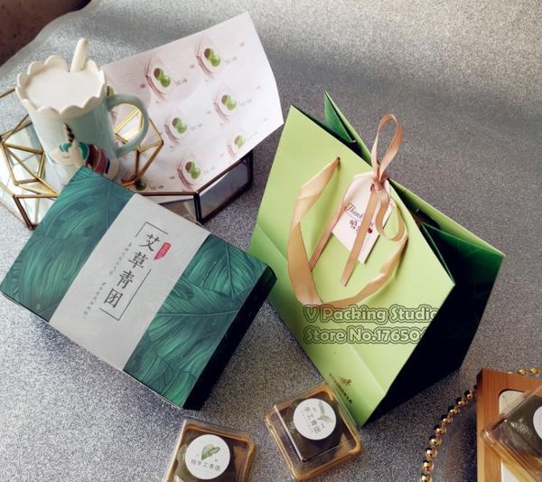 

gift wrap 100pcs/lot green leaves paper candy bag box wedding baby shower party favors diy birthday decorations