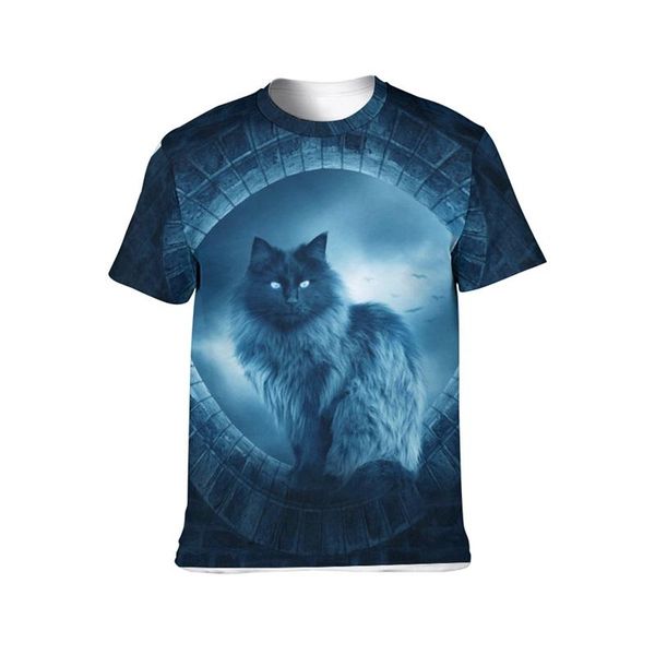 

boy girl 3d printed t-shirt casual couple anime cat summer milk silk fashion short-sleeved street clothing men's t-shirts, White;black