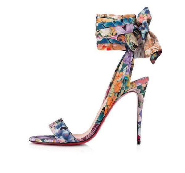 

21summer women sandals wedding dress high hels sandal red botom heels for woomen sanddals lace-up round head straps reed soles shoes desert, Black