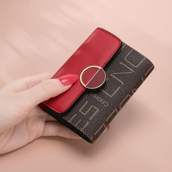 

card holders cnoles business id holder women brand design vintage pu leather wallet send gift box, Brown;gray
