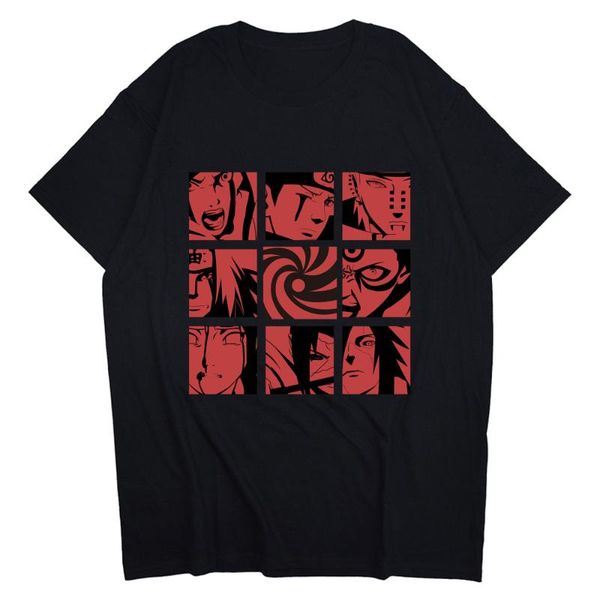 

men's t-shirts couple pure cotton t-shirt anime cartoon novelty fashion short-sleeved round neck summer, White;black