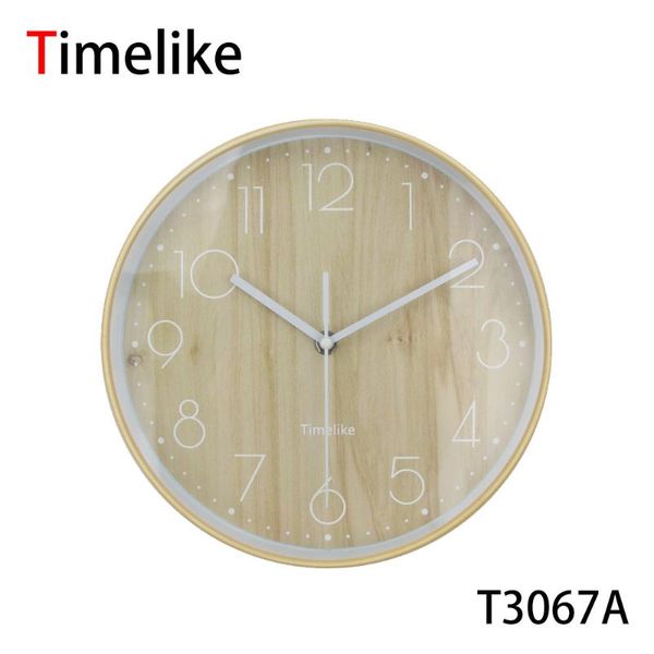 

plastic clock imitation wood grain clear texture simple wall clocks