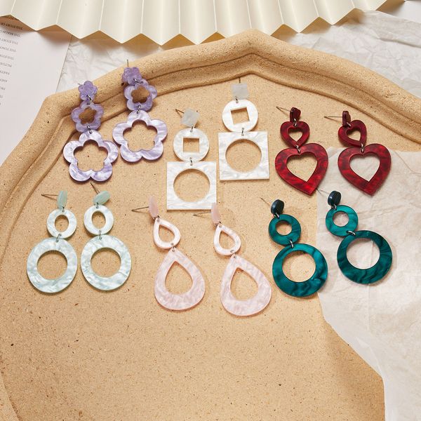 

stylish women's earrings geometric acrylic fashion statement drop earrings for women 2021 trend jewelry party gift dropship, Silver