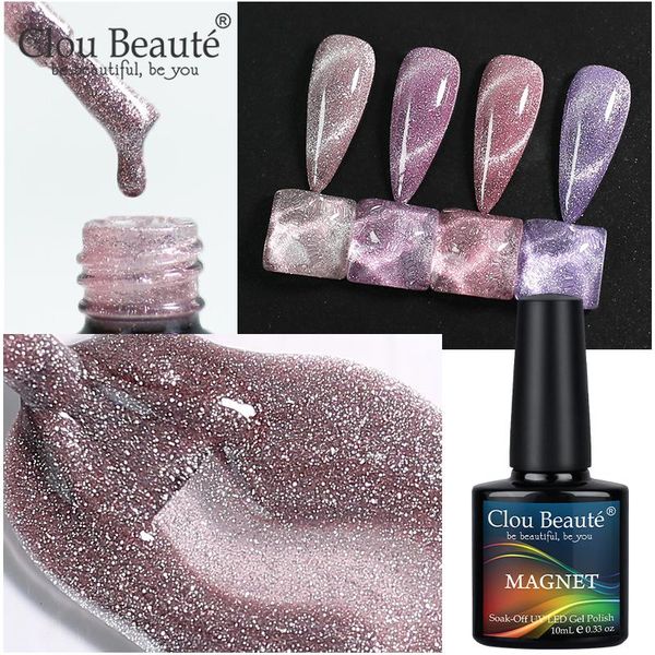 

nail gel clou beaute 9d cat eye colorful magnetic polish galaxy ice spar cateye shining vernis semi permanent nailgel, Red;pink