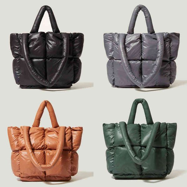 

nxy handbag fashion large tote padded designer quilted women shoulder bags luxury nylon down cotton crossbody bag winter purse 0209